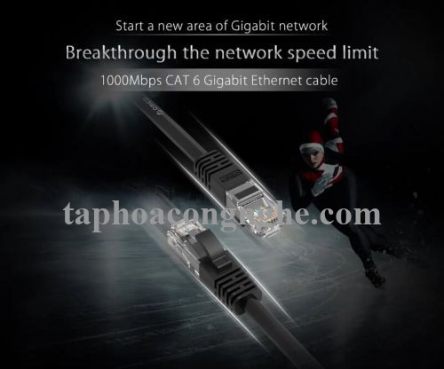 Orico 97802 PUG-C6-150-BK cat6 gigabit 15m màu đen Cáp mạng 30097802